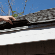 A photo showing a sagging roofline, which can indicate structural damage.