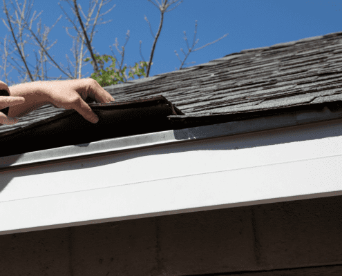 Hidden Roof Failure Signs Many Glen Allen Homeowners Miss 1 A photo showing a sagging roofline, which can indicate structural damage.