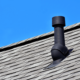 An illustration showing chimney flashing on a roof.