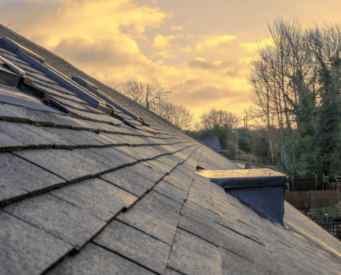 An image showing a sagging roofline indicating potential roofline issues.